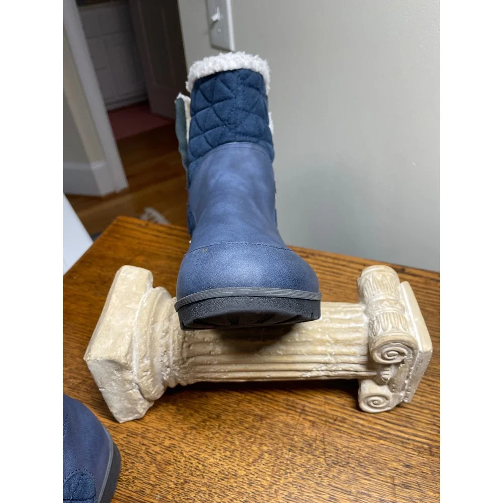 JBU Jambu Gabriella‎ Womens 11M Navy Blue Water Resistant Quilted Faux Fur Boots